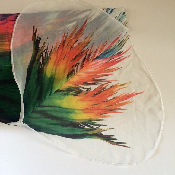 Dolcezza Womens Pleated Top Large Multicolor Pattern Drawstring Long Sleeve - Picture 7 of 8